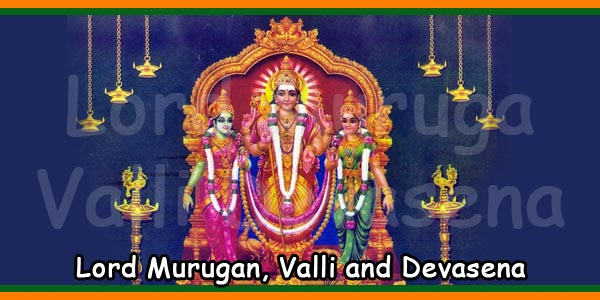 Lord Murugan Valli and Devasena