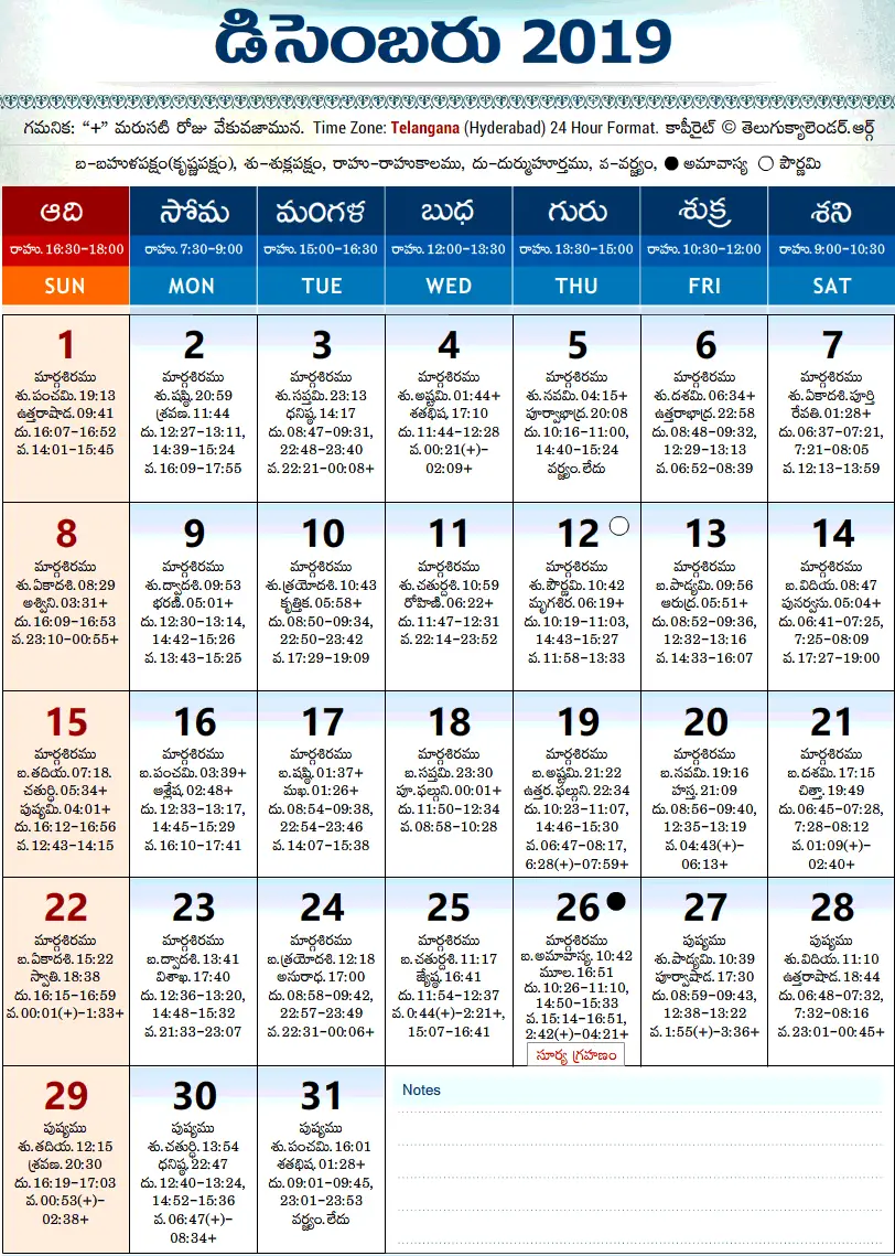 telangana-calendar-2019-december