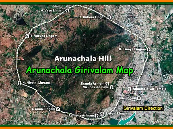 Arunachala Girivalam Map 