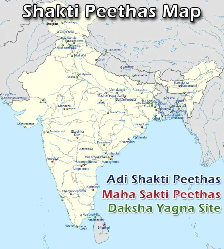 Shakti Peethas By Map