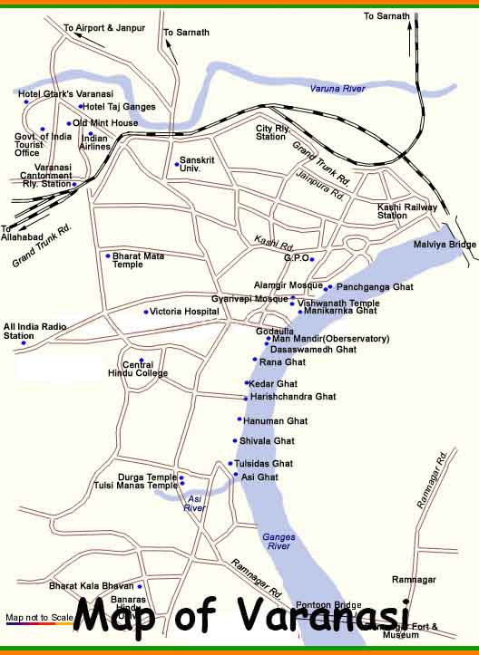 Map of Varanasi