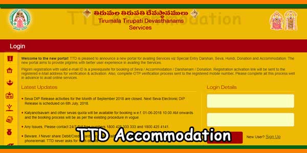 Tirumala Tirupati Devasthanams Advance Booking Sevas